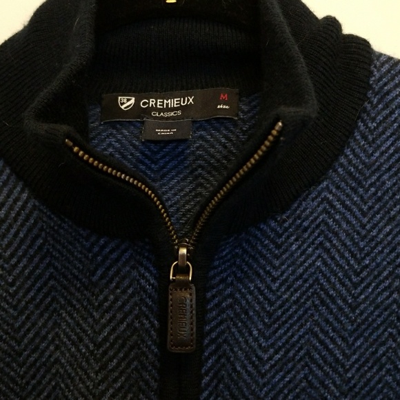 Cremieux blue and black pull over sweater. - Picture 2 of 3